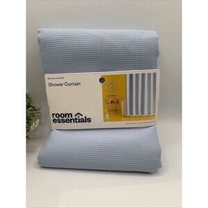 Room Essentials Blue Waffle Weave Shower Curtain 72" X 72" Dorm Bathroom NIP Kid